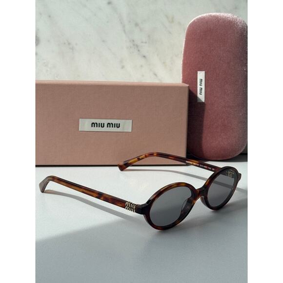 NEW Miu Miu MU04ZS Regard Sunglasses in Havana Brown $518 main image 4